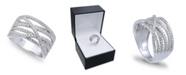 Giani Bernini Cubic Zirconia Pave Interlocking Ring (1-1/6 ct. t.w.) in Sterling Silver